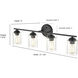 Moven 4 Light 31 inch Modern Gold Vanity Light Wall Light
